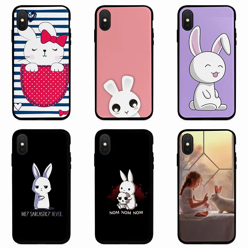 Силиконовый чехол для телефона животных Кролик Iphone 5 5s SE 6 6s 7 8 плюс X Xr Xs Max Мягкий