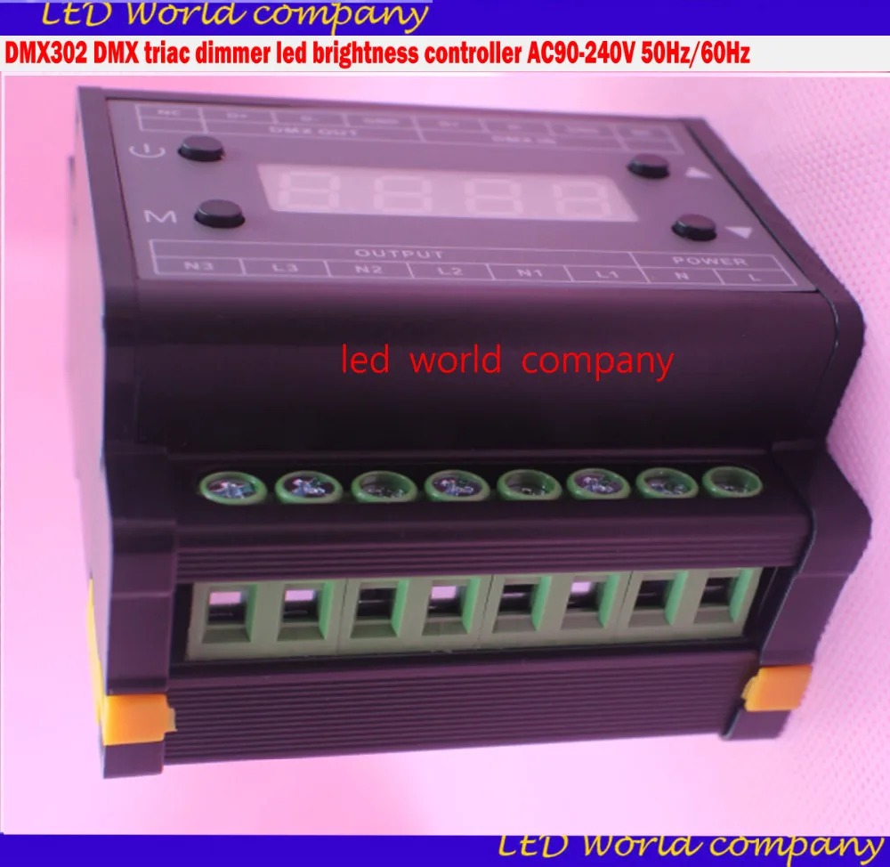 DMX302 DMX triac диммер Светодиодный контроллер яркости AC90 240V 50 Гц/60 Гц Высокое