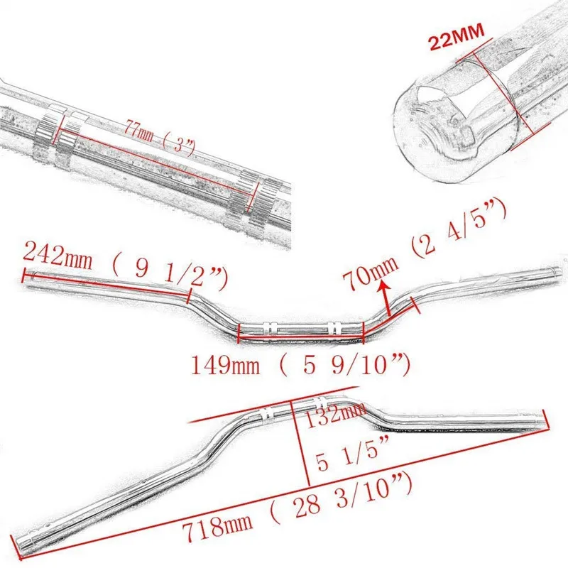В наличии 22 мм 7/8 дюйма ручки для BMW F650CS F650 F800ST G650GS K75 K75RT R100CS R100R R100RT R100T R1150GS
