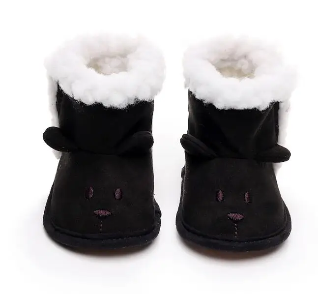 

Newborn baby boot cotton bear head first walker girls and boys boot with fur Autumn winter baby shoes soft sole super warm