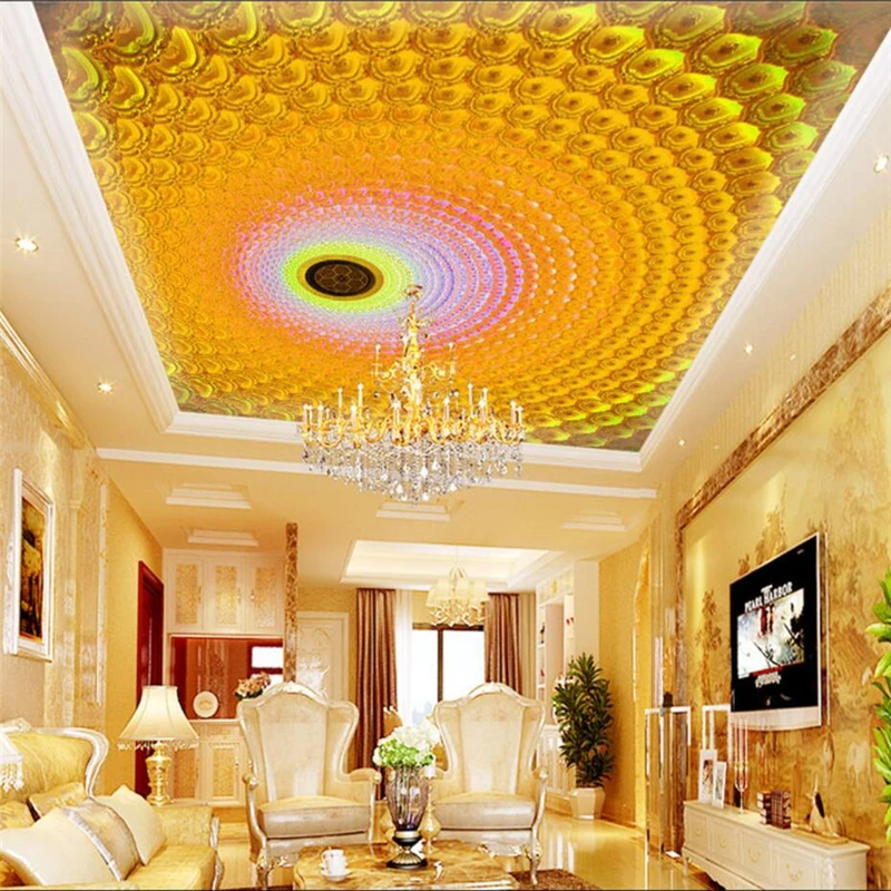 Wellyu Заказные обои 3d народный зал ностальгия гостиная потолок Fresco отель