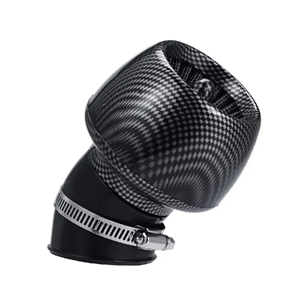 Partol 48mm Carbon Fiber Serpentine Motorcycle Air Filter Cleaner Clamp-on 45 Degree Bend For Pit Bikes Motorbikes | Автомобили и