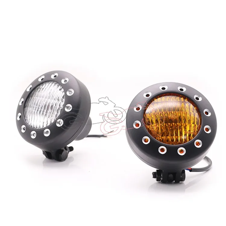 

55W Retro Motorcycle Cafe Racer front Headlight 4colors for harley Bobber Chopper Cruiser honda CG125 HeadLamp Bulb