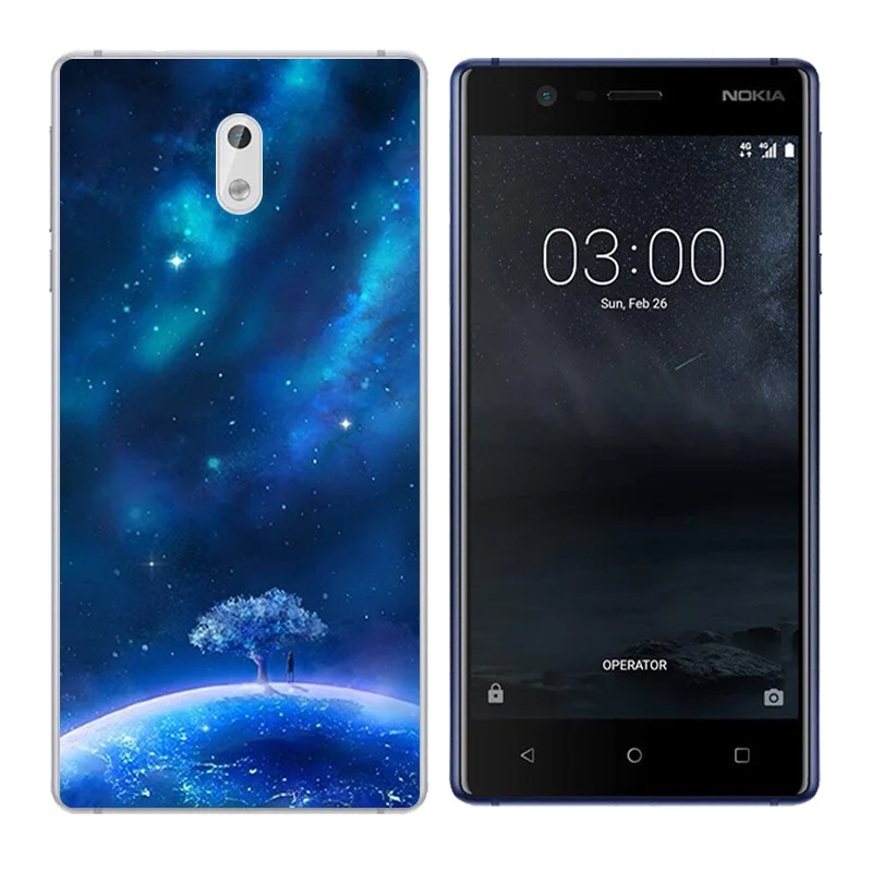 Мягкий ТПУ для Nokia 3 чехол Nokia3 Силиконовая задняя крышка кошачий пейзаж Чехлы