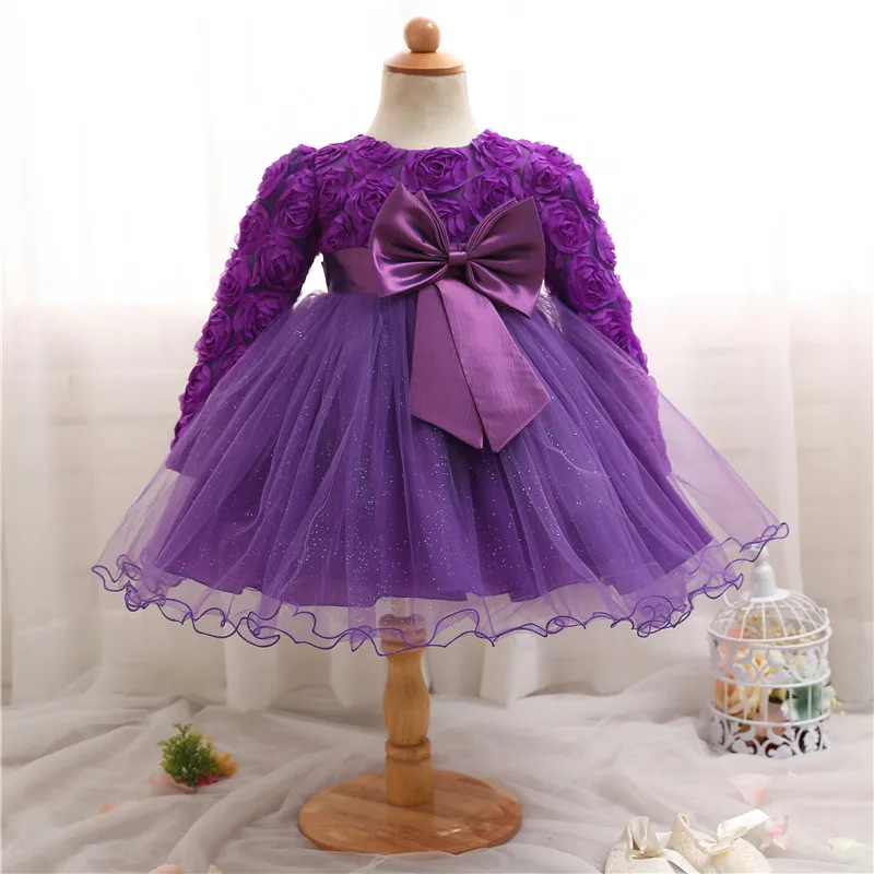 6 12 18 Month Baby First Birthday Outfit Girl 1 Year Party Clothes Purple Blue Flowers Baby-girl-red-and-pink-dress | Детская одежда и