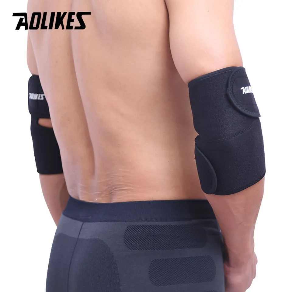 

1Pair AOLIKES Adjustable Sports Elbow Support Basketball Tennis Elbow Pads Volleyball Elbow Support Guards Pads Arm Sleeve