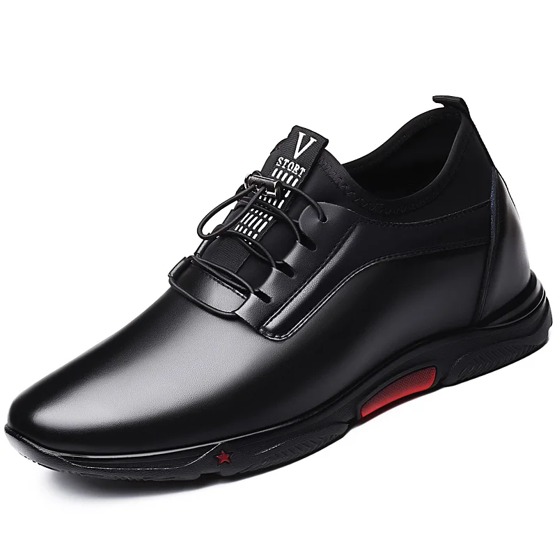 New Trend Young Men Genuine Leather Casual Shoes Lace Up Fashion Male Leisure Height Increased Comfortable DA0007 | Обувь