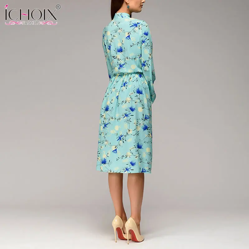 2018 New Women Casual Long Dress Print sleeve Autumn Work Office Lady Loose Clothing Party Vestido de fiesta | Женская одежда