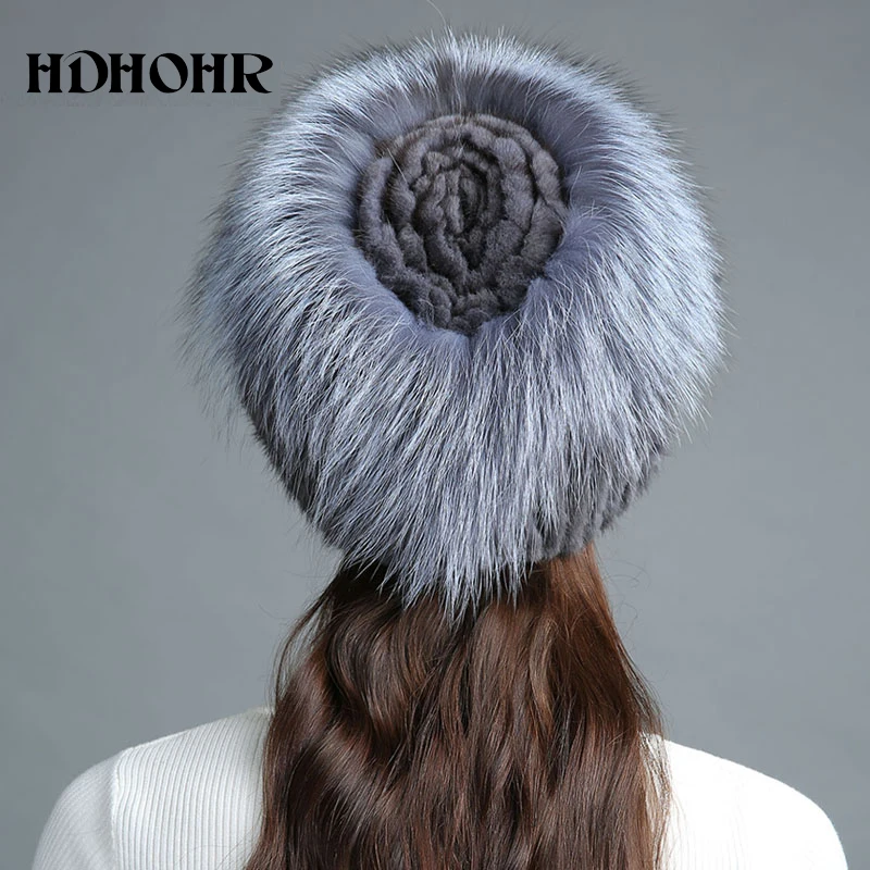 HDHOHR 2020 Новая меховая шапка для зимы женская из натурального меха норки с мехом