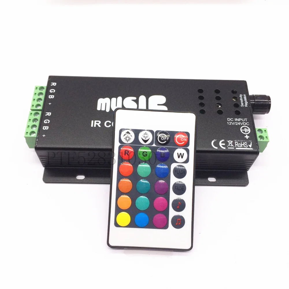 

2017 best price DC12-24V 24 Keys music controller IR remote RGB controller Sound Sensitive for 5050 3528 led strip light lamp