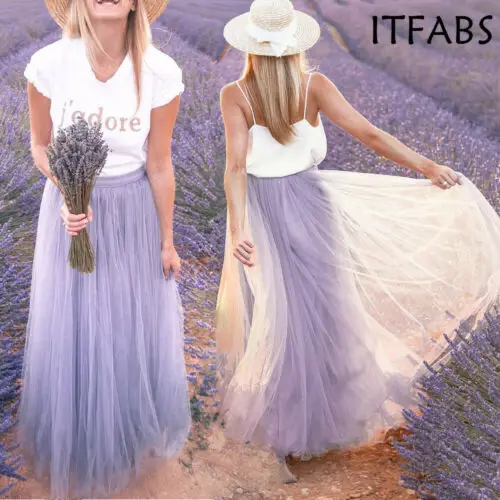 Женская шифоновая плиссированная юбка фиолетовая двухслойная повседневная