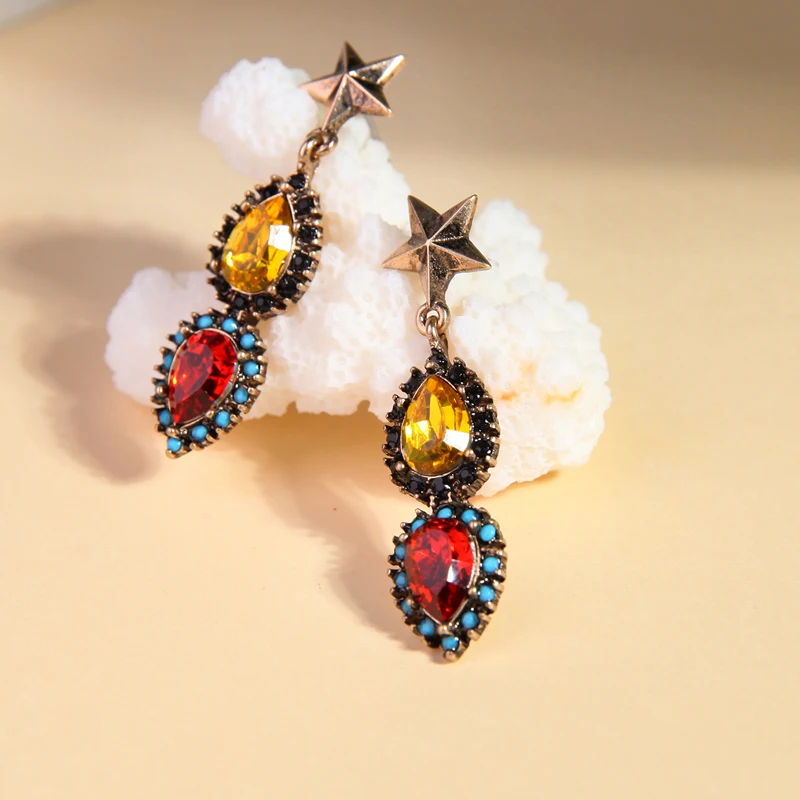 Оптовая продажа с фабрики стеклянные хрустальные капли воды серьги для женщин