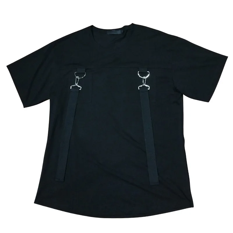 Мужские футболки в стиле хип хоп лента панк Мужская модная повседневная футболка