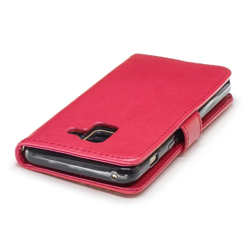 JYERAECOM Luxury Retro Flip Case For Samsung Galaxy A8 2018 PU Leather + Soft Silicon Wallet Cover | Мобильные телефоны и