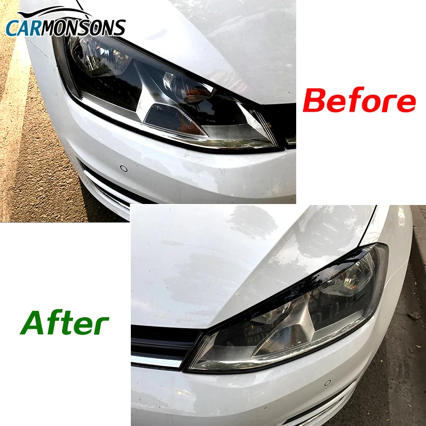 Фары Carmonsons для бровей век отделки наклейки Volkswagen VW Golf 7 MK7 GTI R Rline аксессуары