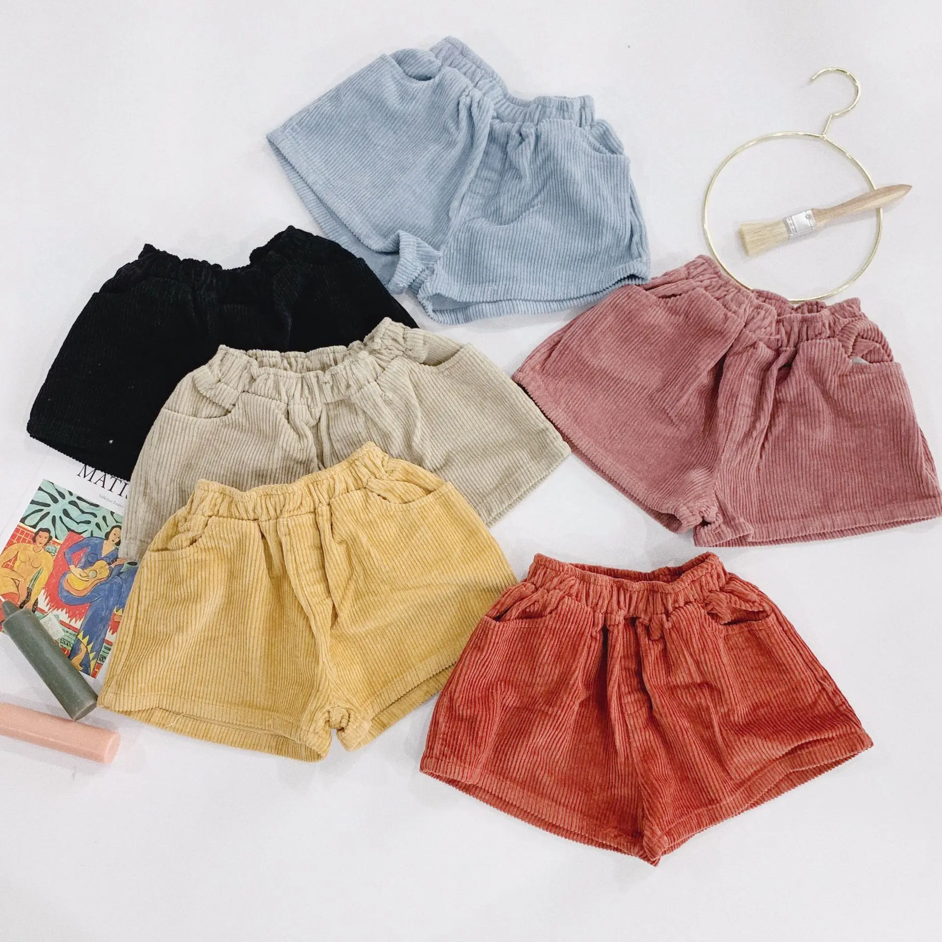 2019 вельветовые шорты шести цветов для мальчиков и девочек весенне летние детская