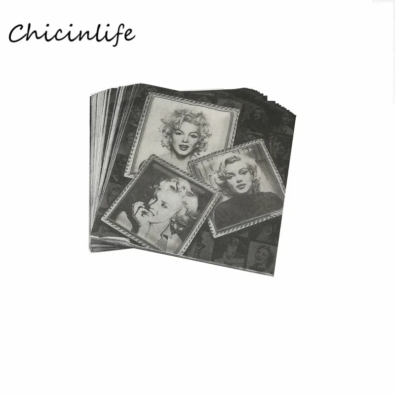 Chicinlife 20 шт./лот Мэрилин Монро декупаж ткани день рождения Новогодняя