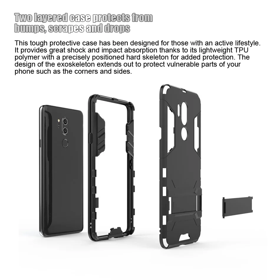 Жесткая задняя крышка робота для LG G7 ThinQ с мягким ТПУ чехол сверхпрочный