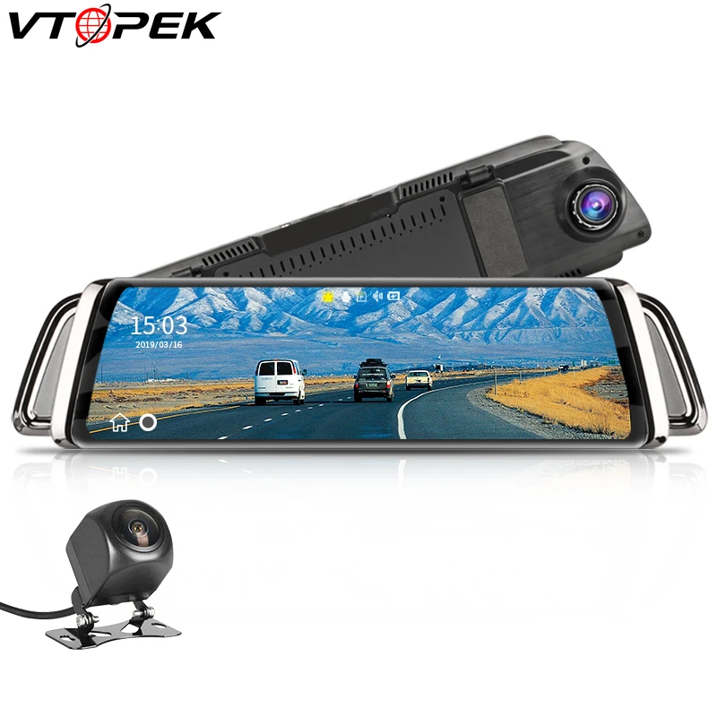 10 дюймов Сенсорный экран поток Видеорегистраторы для автомобилей зеркало