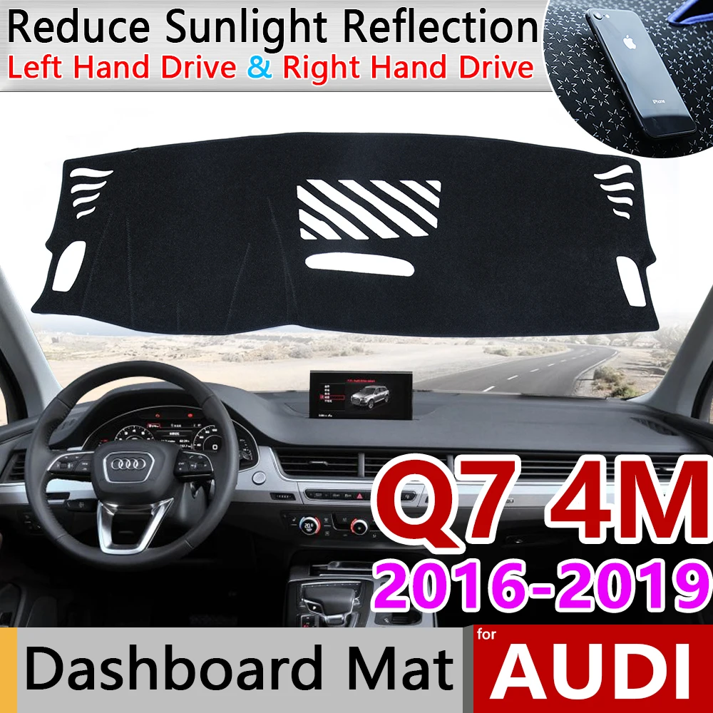 Для Audi Q7 4 M 2016 2017 2018 2019 Противоскользящий анти-УФ коврик на приборную панель
