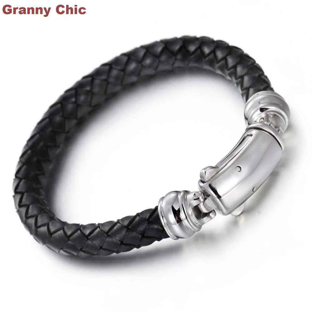 Новое поступление модный мужской серебряный браслет из нержавеющей стали с