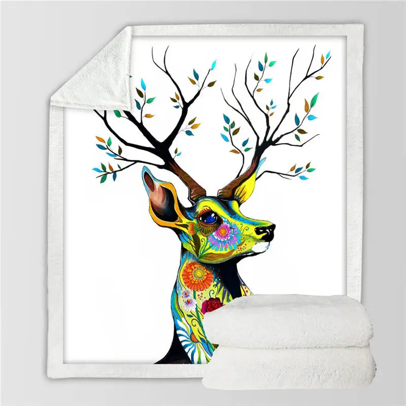 Sacred King Pferd by Pixie холодное искусство микрофибра одеяло для кровати племенная лошадь пледы одеяло красочные Животные Постельные принадлежности акварель Бохо тонкое одеяло - Цвет: Sacred King