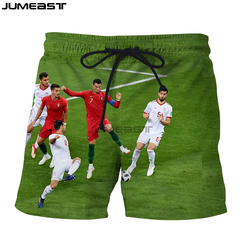 

Jumeast Brand Men/Women 3D Printed Football Star Cristiano Ronaldo Shorts Trunks Quick Dry Beach Casual Sweatpants Short Pants