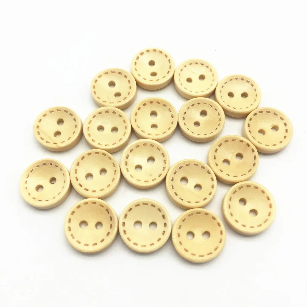 

100 шт., 12 мм, натуральные точечные линии, Лазерная деревянная чаша, кнопки, Круглый 2 жакет с дырками, аксессуары для шитья, украшения на кнопка...