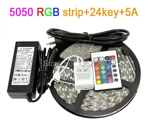 Водонепроницаемые светодиодные полосы IP65 5 м 300 светодиодов SMD 5050 RGB свет 60