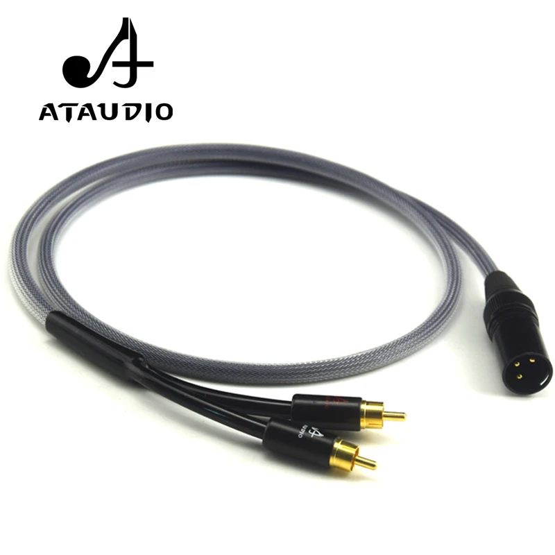 ATAUDIO Hifi 3 pin XLR штекер к 2 RCA Штекер кабель высокая производительность 6N OFC xlr rca