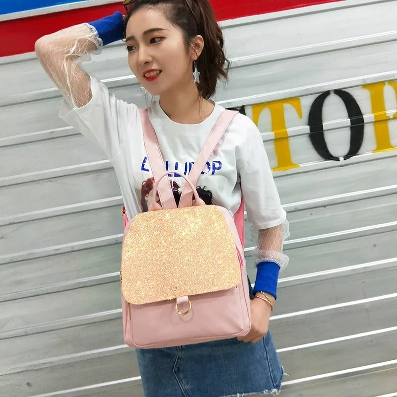 Женские рюкзаки с блестками Mochilas для девочек женские кожаные высокое качество