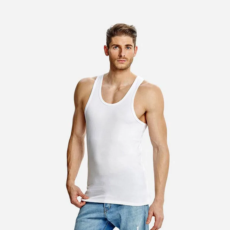2016 Чистый Цвет Мужской Жилет Под Плотно Фитнес Красоты оказать Высокого