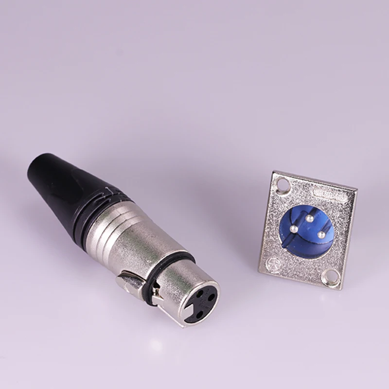 

25sets 3Pins XLR Connector, Silver Panel Mounted XLR Male Plug + XLR Female Socket, MIC Microphone XLR Connector