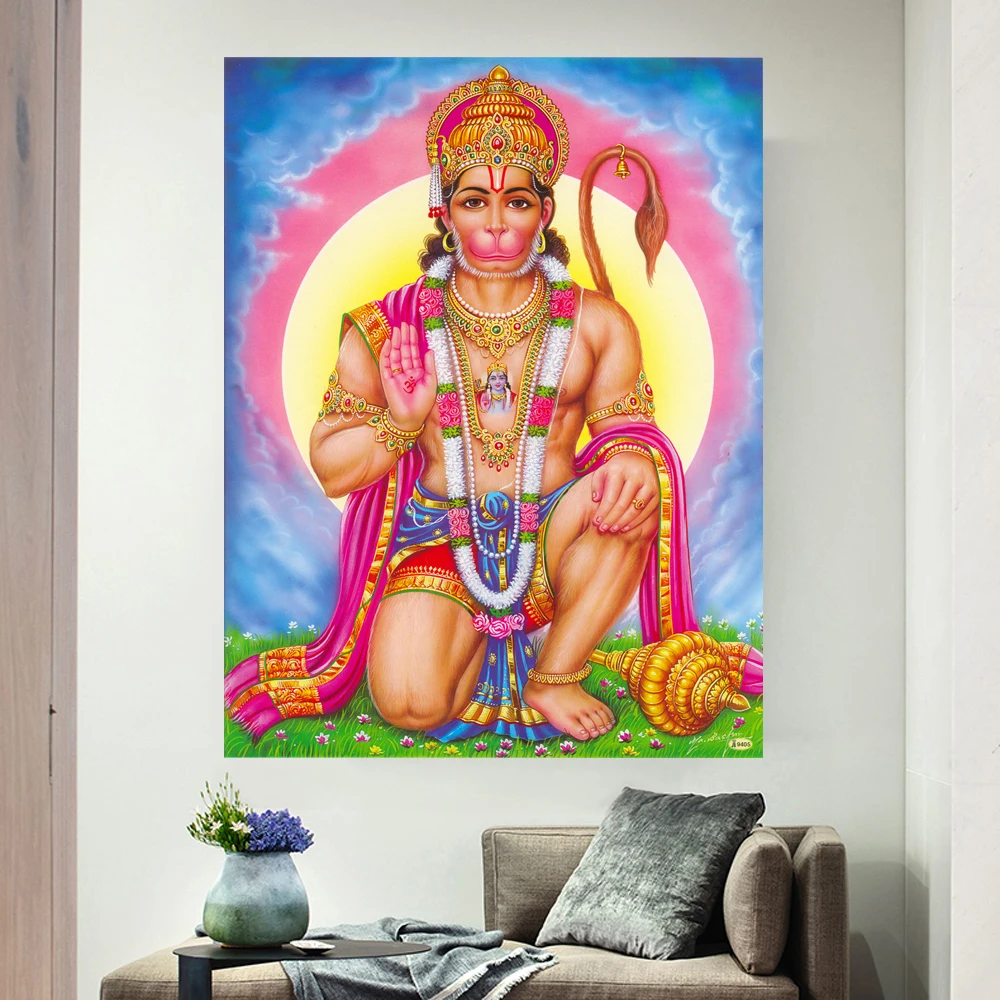 Hanuman настенные картины печать на холсте художественные рама. Lord принты Индийский