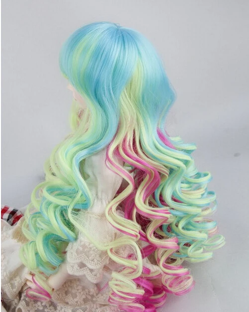 Зеленый и синий BJD кукла хлоя большие волны парик завод прямые продажи |