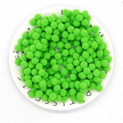08fruit green 10 мм пушистый помпон плюшевые поделки помпоны ручной работы помпоны бриколаж помпон пушистый мануалид домашний декор швейные принадлежности 100 шт - Цвет: 08fruit green