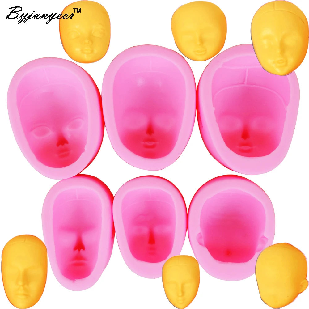 C123 Doll Head Portrait UV Resin Silicone Mold Fondant Chocolate Candy Lollipop Crystal Epoxy Soft Clay Bake Tools