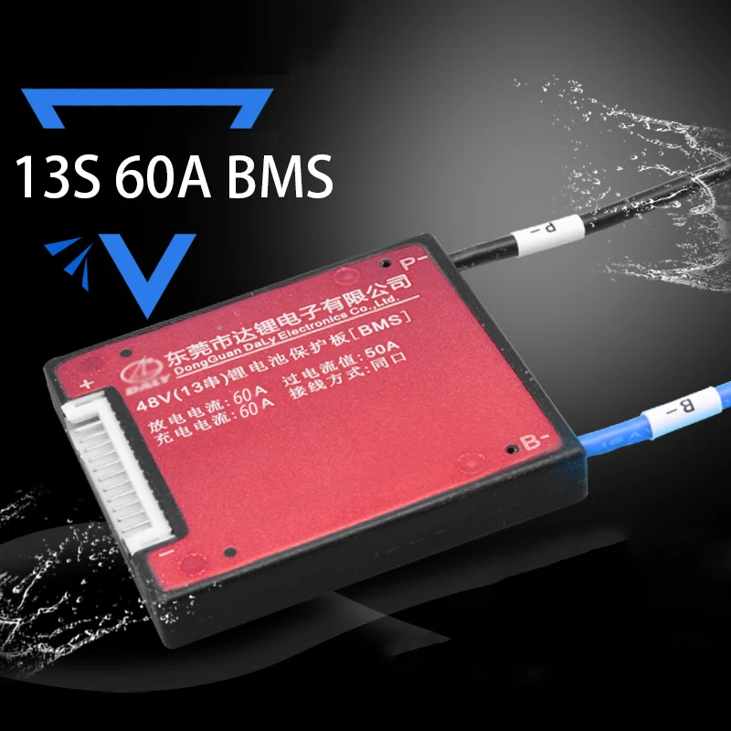 13 S 60A 48 V литиевая батарея Защитная плата BMS Водонепроницаемый 18650 Lipo литий ионный