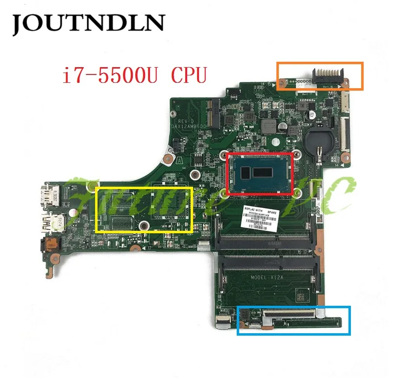 JOUTNDLN для HP PAVILION 15-AB 15T-AB материнская плата ноутбука DDR3 819972-001 DAX12AMB6D0 с i7-5500U ЦП |