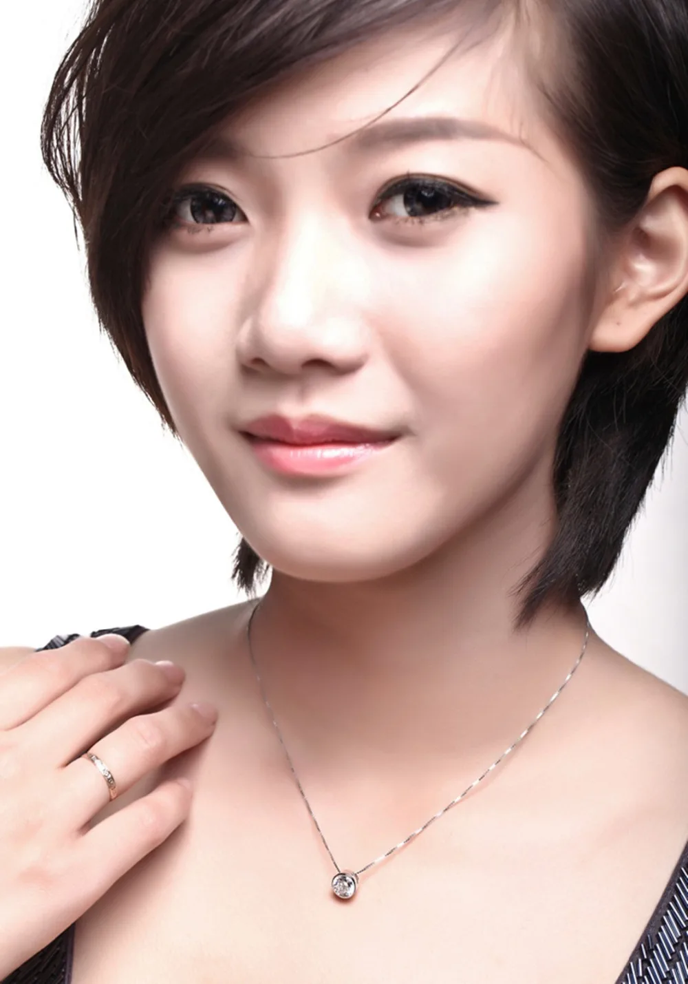 Блестящий Круглый вырез 1 карат настоящий NSCD имитирует бриллиантовое ожерелье с