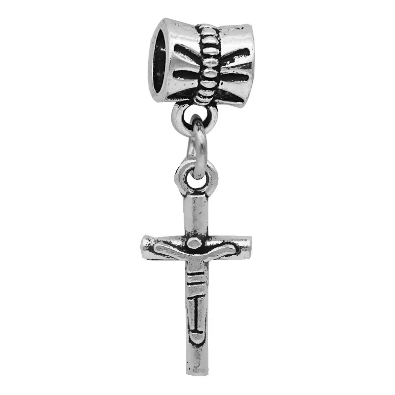 jesue cross Дропшиппинг крест бейсбольный лист собачья лапа jesue hope бусины подходят к оригиналу Pandora талисманы Браслеты DIY женские ювелирные изделия - Цвет: jesue cross