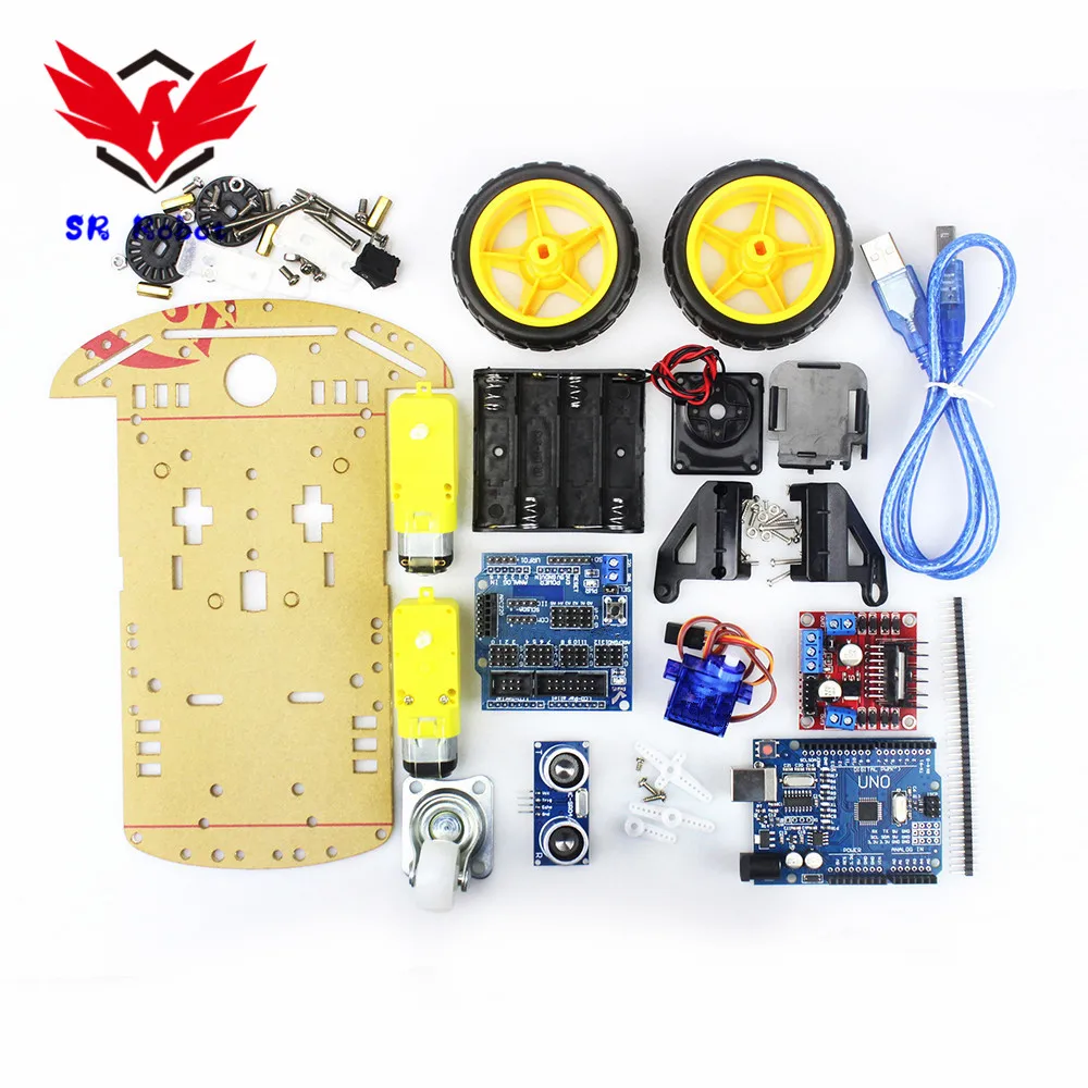 Robot Car Chassis Kit Motor Speed Encoder Battery Box 2WD Ultrasonic Module for arduino Diy | Игрушки и хобби