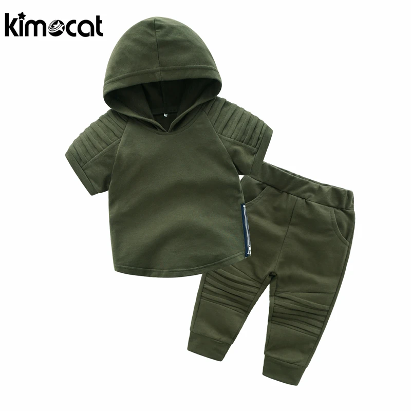 Kimocat Spring Autumn Baby Boy Clothes Suits 2pcs Hooded+Pants 100% Cotton Children Clothing Sets Toddler Brand Tracksuits Set |
