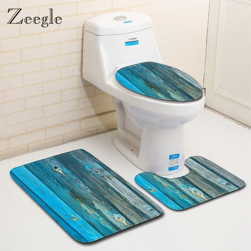 Zeegle 3 шт. коврики для ванной набор нескользящий коврик комнаты Декор унитаза