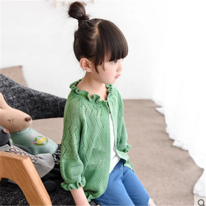 2016 новинка осени кардиган для девочек детская одежда Открытый девочки вязанный