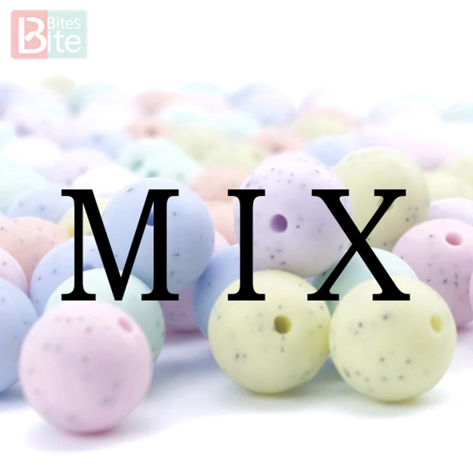 Beads Mix Детские Силиконовые Бусины, 20 шт., гранит, жевательный Перл, силиконовые детские товары, Круглый бисер, силиконовый Прорезыватель для зубов - Цвет: Beads Mix