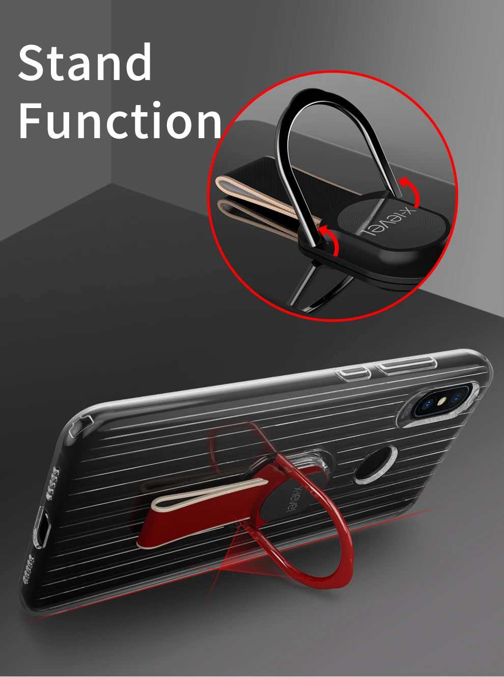 Mi 8 SE Case For Xiaomi 8SE X-Level Finger Ring Stand Holder Phone Soft Clear Suitcase Cover | Мобильные телефоны и
