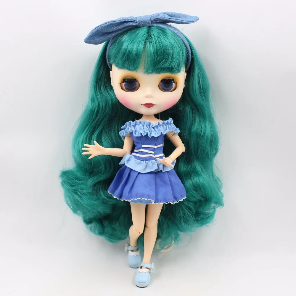 Ледяная кукла DBS Blyth шарнирная 1/6 bjd совместное тело матовое лицо зеленые