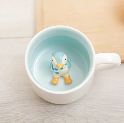 Penguin 400 мл милые животные Керамические Кружки Мультфильм Кофе Молоко чай чашка для завтрака новые подарки кружки - Цвет: Penguin