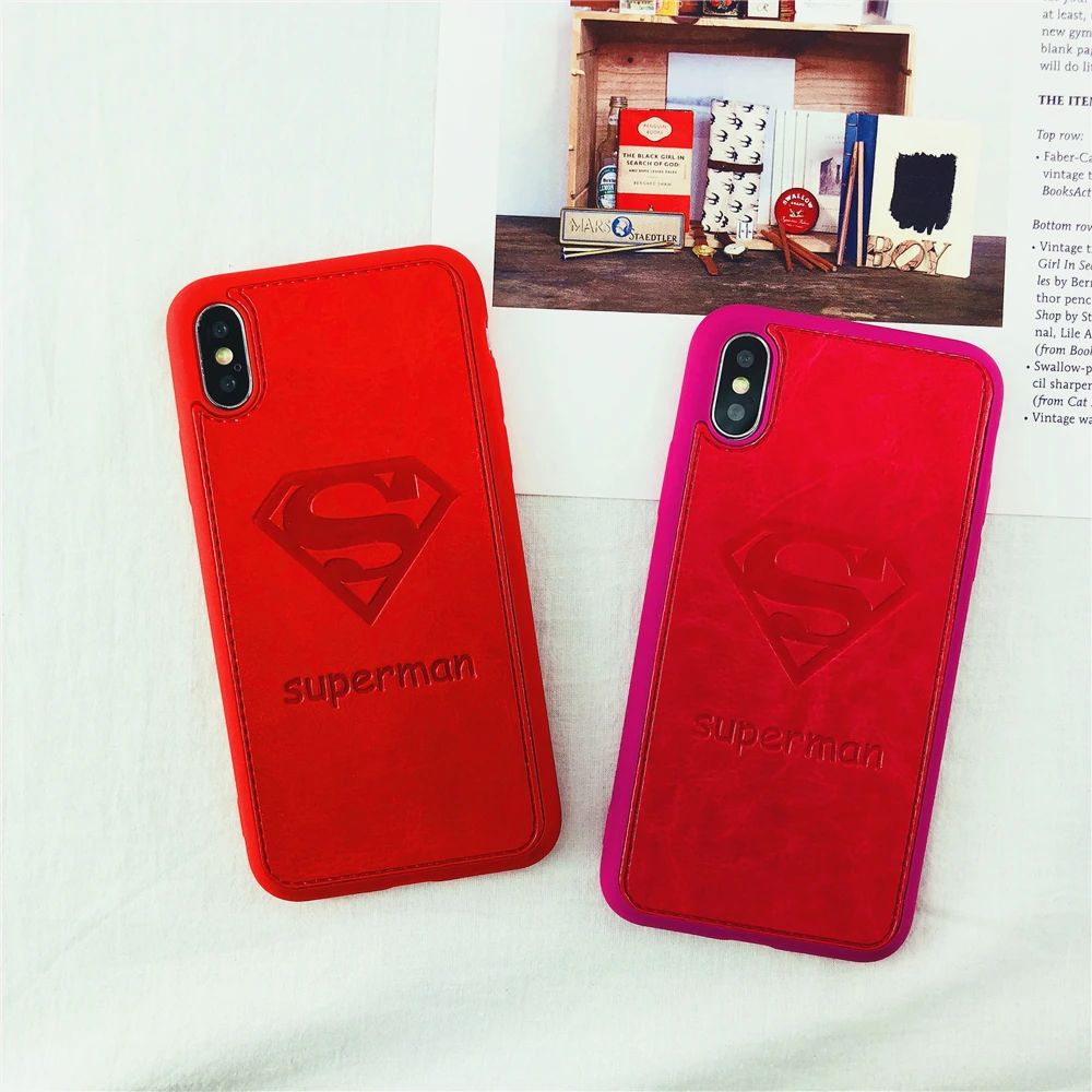 Cases For iphone X Hot DC Movie Cartoon Superman Sign Phone Case 10 Comfortable Leather Soft Silicone Back Cover Capa |